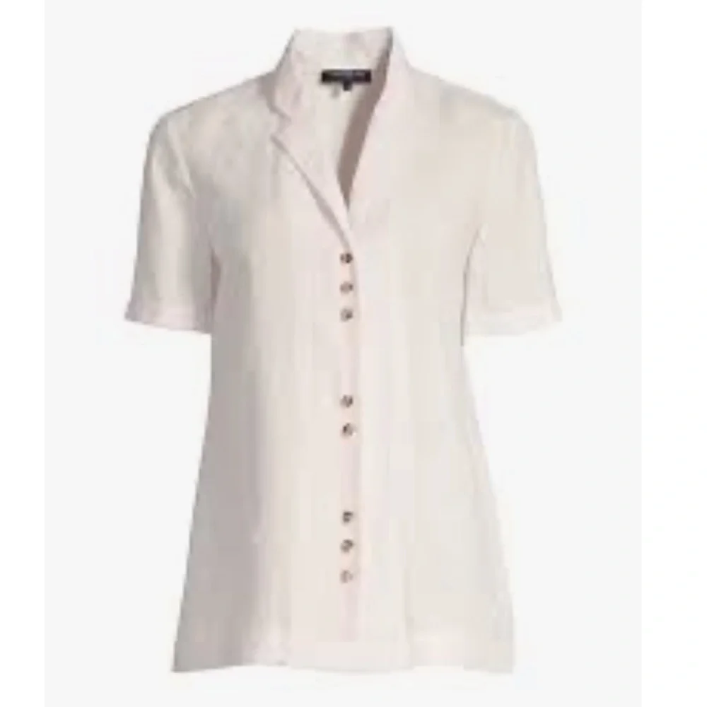 Lafayette 148 Bourne illustrious linen blouse XS